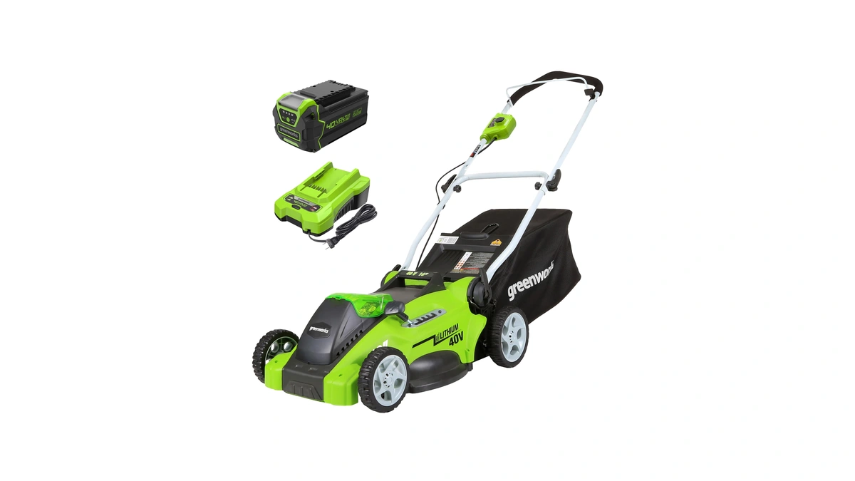 Greenworks 40v 16in Push Lawn Mower, 4.0 Ah Battery And