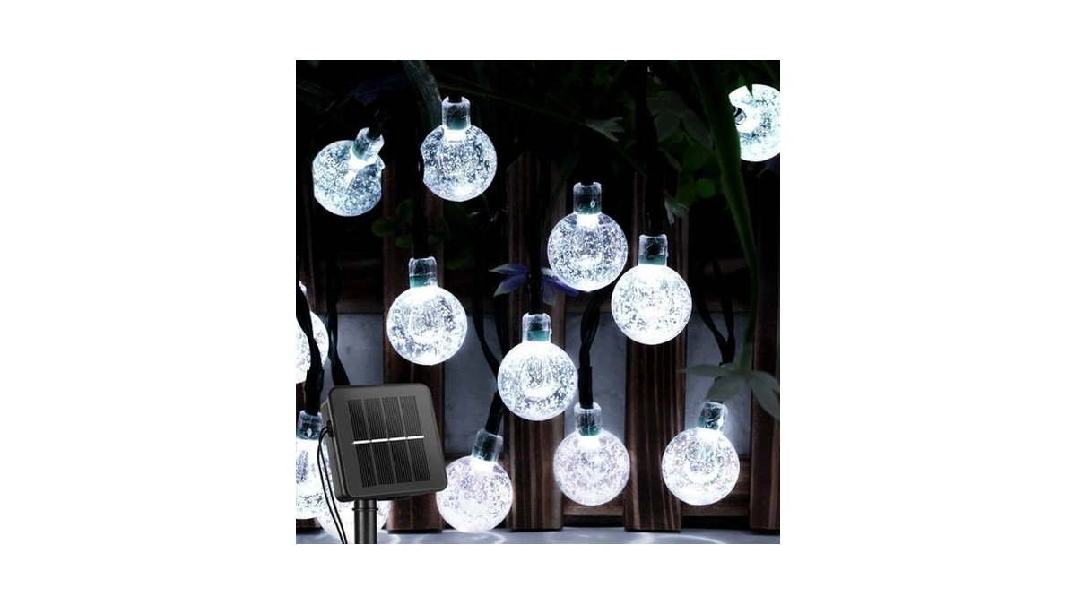 Solar String Lights, Small Crystal Ball Light，outdoor String Light 60