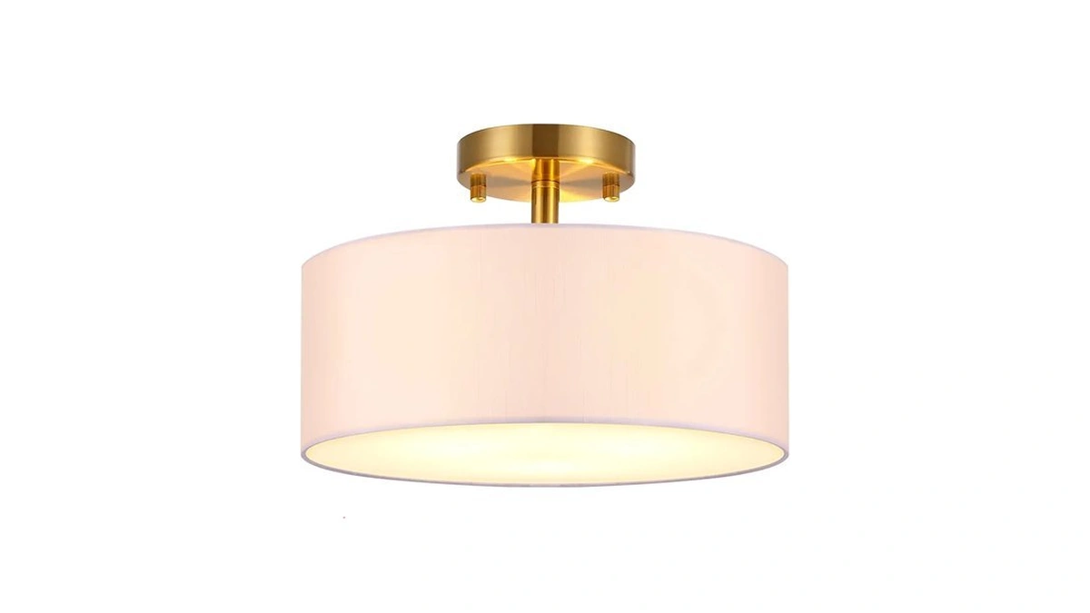 Nut Lighting 15 Inch Drum Light, Semi-flush Mount Ceiling Light