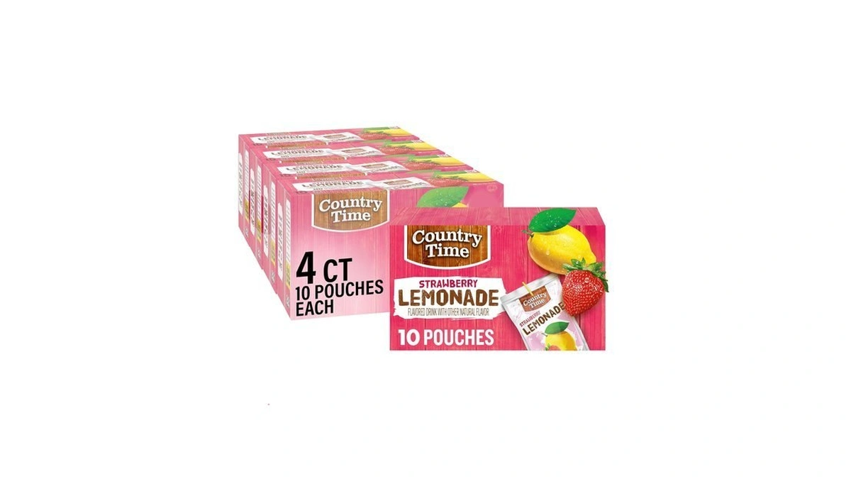 Country Time Strawberry Lemonade Ready To Drink Flavored Pouches, 40