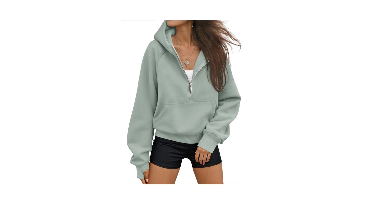 Automet Womens Hoodies Half Zip Up Casual Comfort Fall Clothes