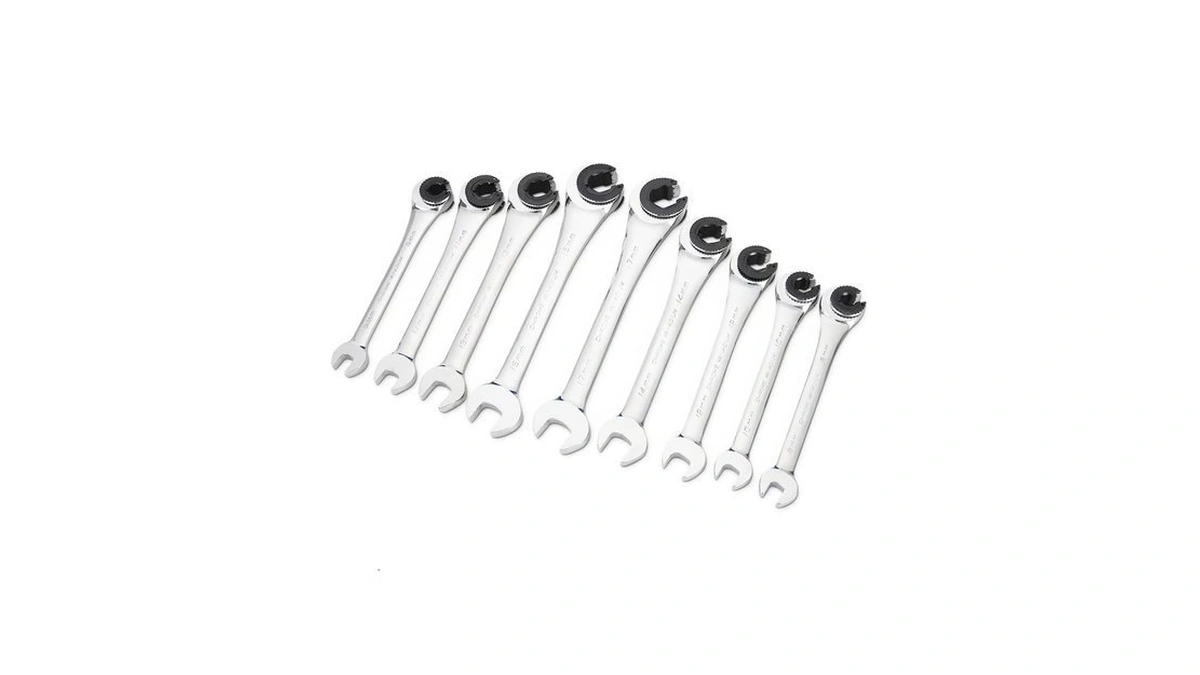 Anbull Tubing Ratchet Wrench Set Metric 9pcs（8-17mm）, Combination Ratcheting Wrench