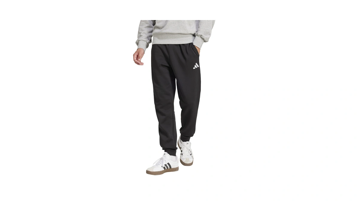 Adidas Mens Essentials Feel Cozy Fleece Sportswear Pants, Black/white, X-small