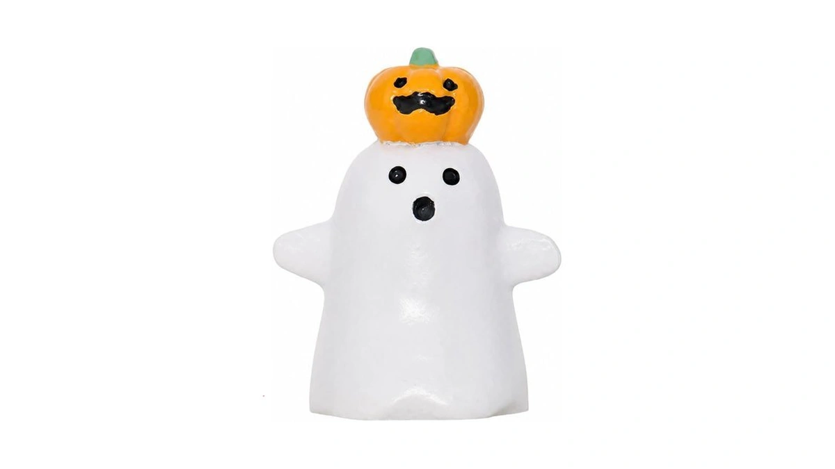Cute Halloween Ghost Figurine Resin Pumpkin Statue 4.5x3x6cm