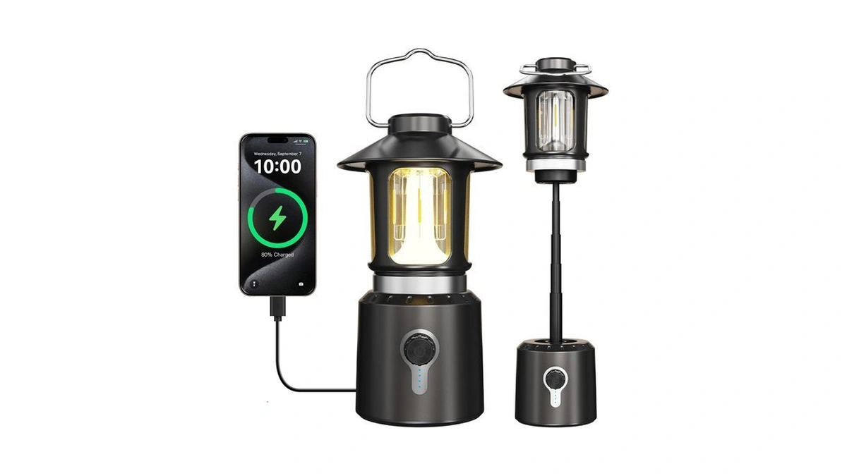 Telescopic Camping Lights Rechargeable,8000mah Retro Classic Led Camping Lantern,3 Light