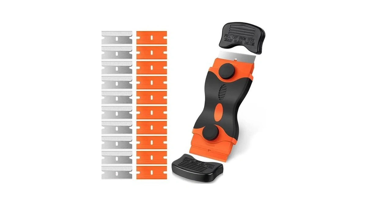 Razor Blade Scraper, 2-in-1 Scraper Tool With 10pcs Plastic Blades