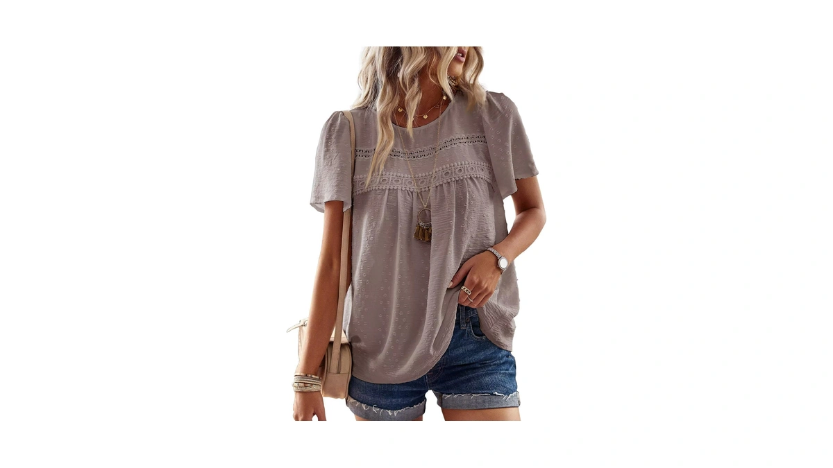 Falechay Blouses For Women Dressy Casual Short Sleeve Boho Tops