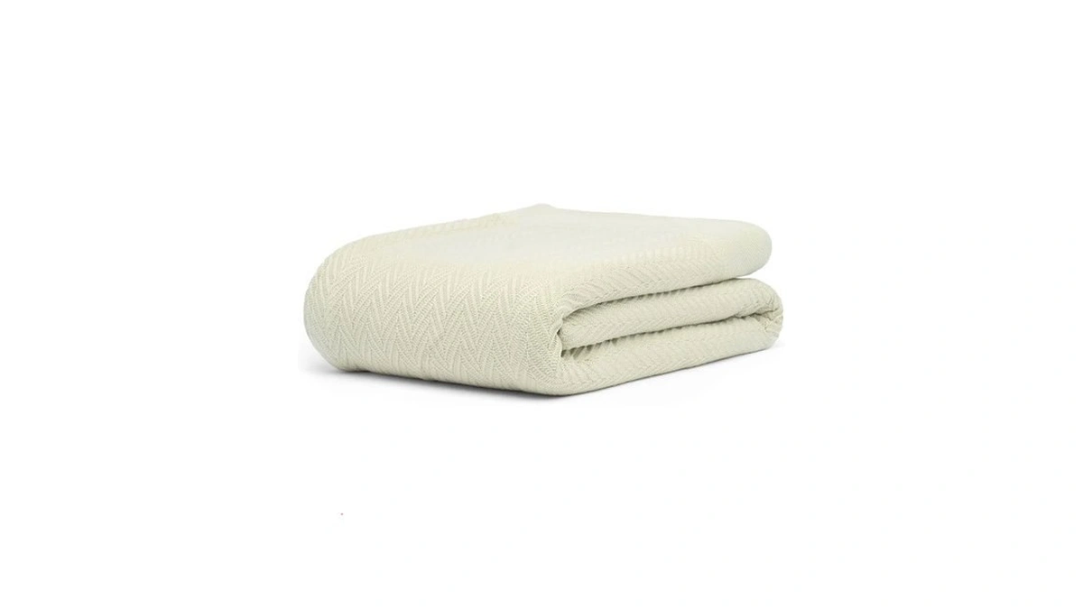 9threads 100% Cotton Herringbone Weave Blankets, 90" X 90" Queen,