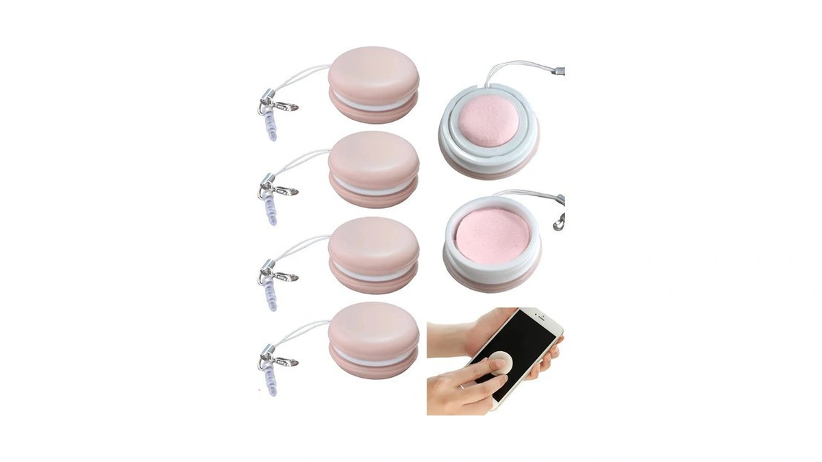 Phone Screen Wipe With Lanyard, 4-pack Portable Lens Cleaning Cloth(pink)
