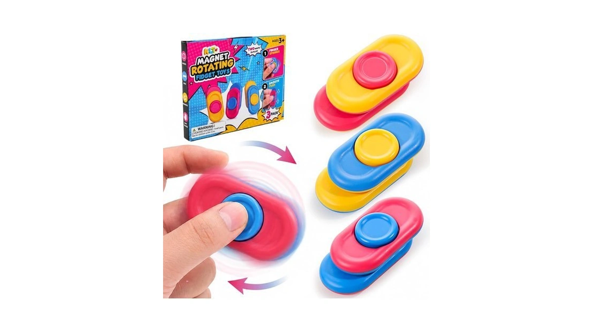 Klt Magnetic Fidget Toys For Kids: 3 Pairs Finger Spinner