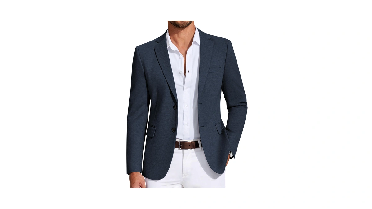 Coofandy Men’s Sport Jacket Regular Fit Travel Blazer Wrinkle Free