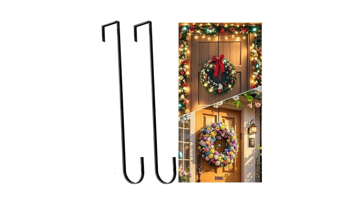 Tunmiok 15" Wreath Hangers For Front Door,2 Pack Wreath Door