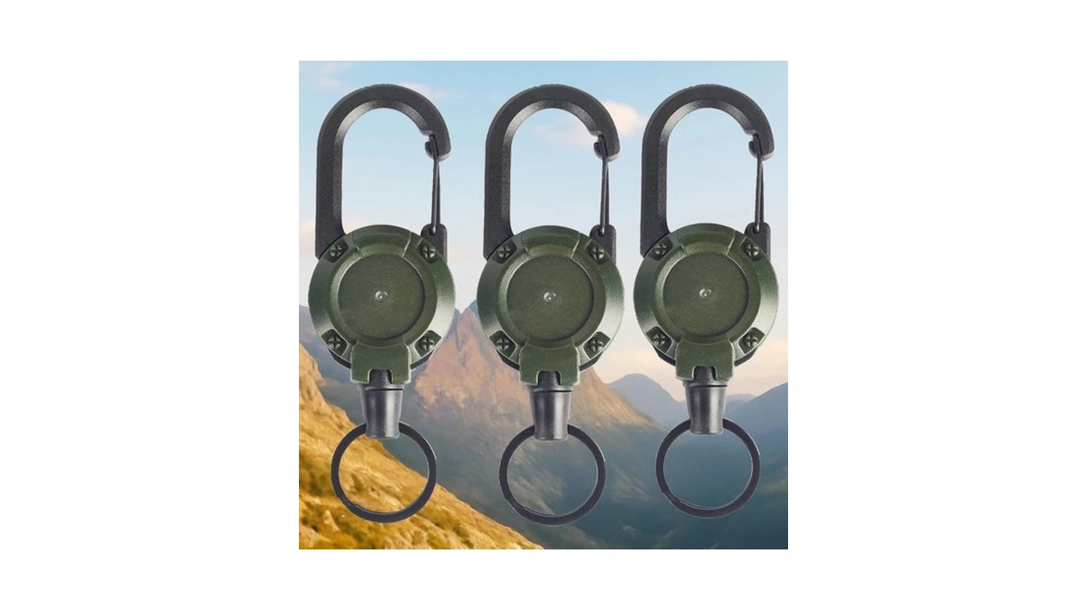 Retractable Keychain Heavy Duty, Multitool Carabiner Badge Holder, Retractable Keychain