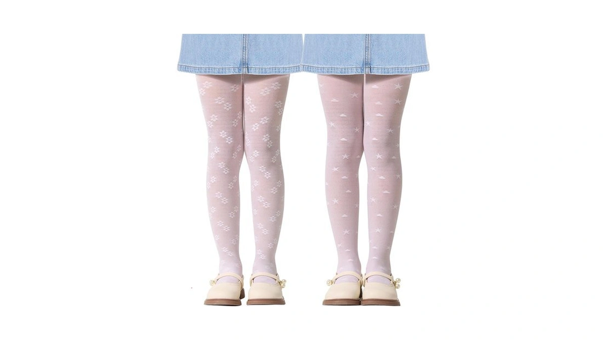 Manzi Girls Lace Tights Toddler Floral Patterned Fishnet Tights Star