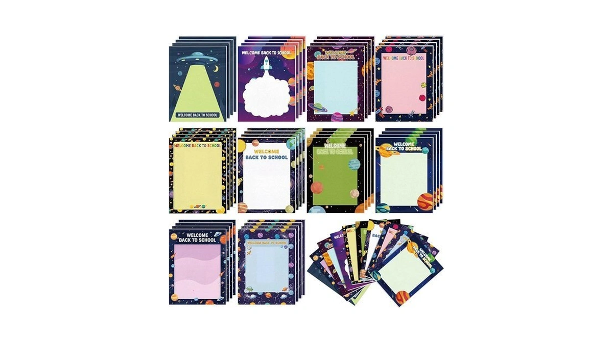 Qilery 100 Pcs Outer Space Back To School Sticky Notes