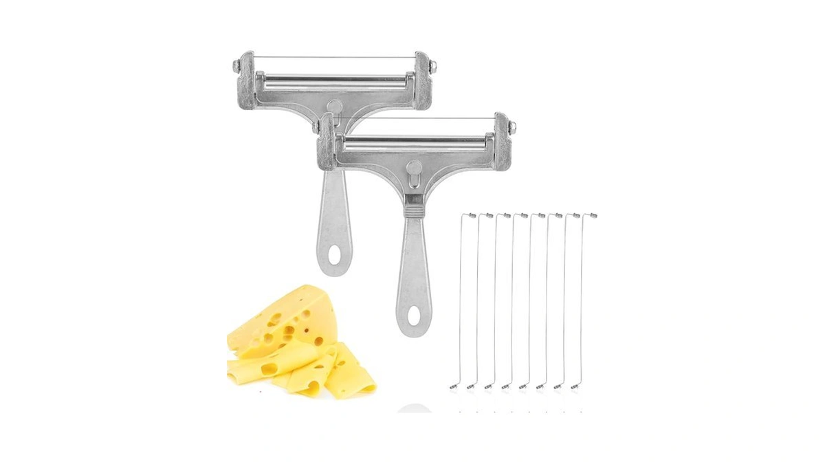 Lasuroa 2pcs Cheese Cutter, Stainless Steel Cheese Slicer With 8pcs