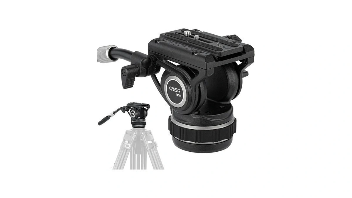 Cayer K10 Pro Heavy Duty Fluid Head, 75mm Base Adjustable