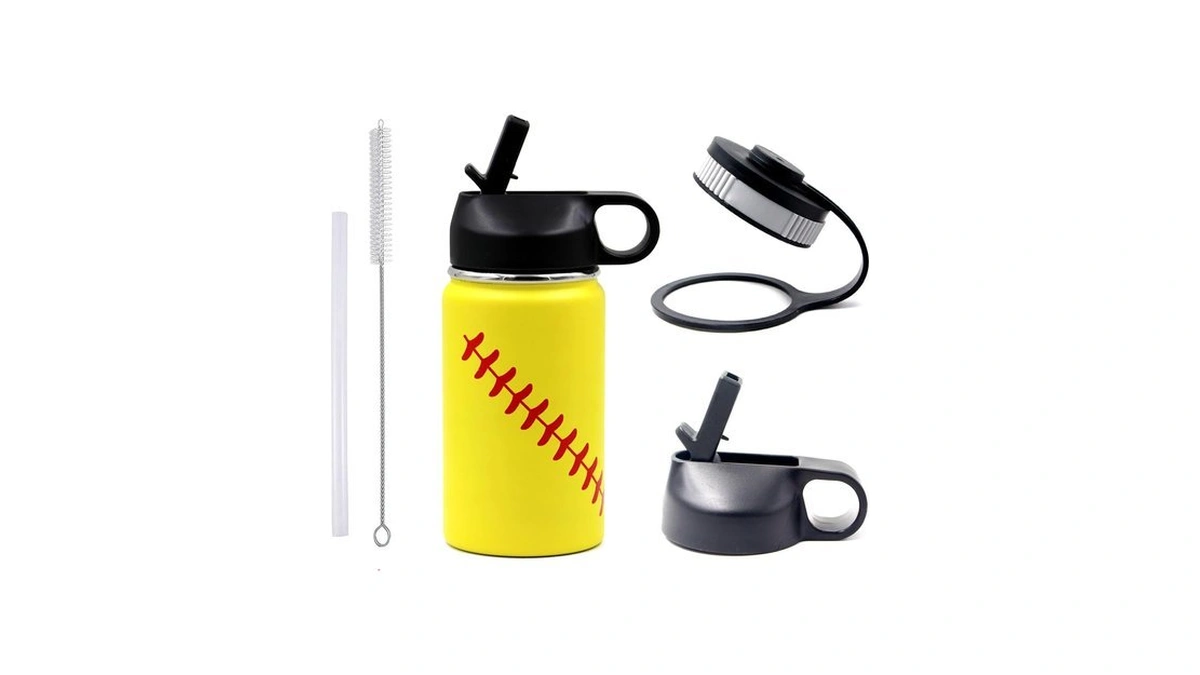 12 Oz Softball Water Bottle, Stainless Steel Vacuum Insulated Water