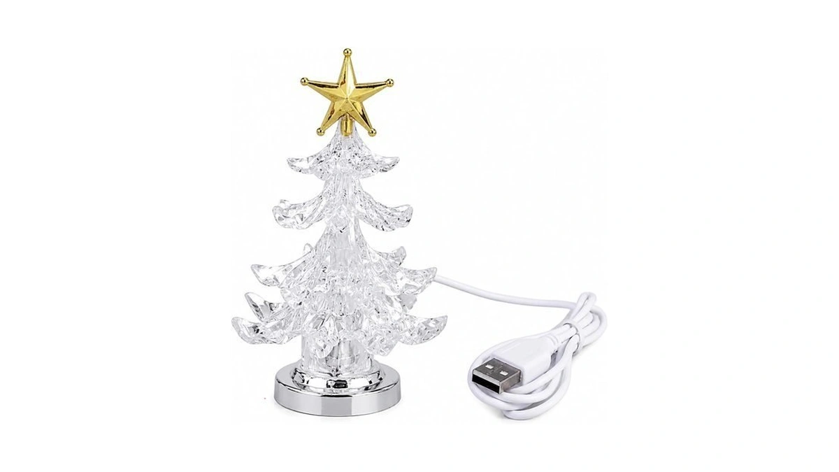Tarandus Mini Acrylic Christmas Tree Light, Color Changing, 4.3 Inch