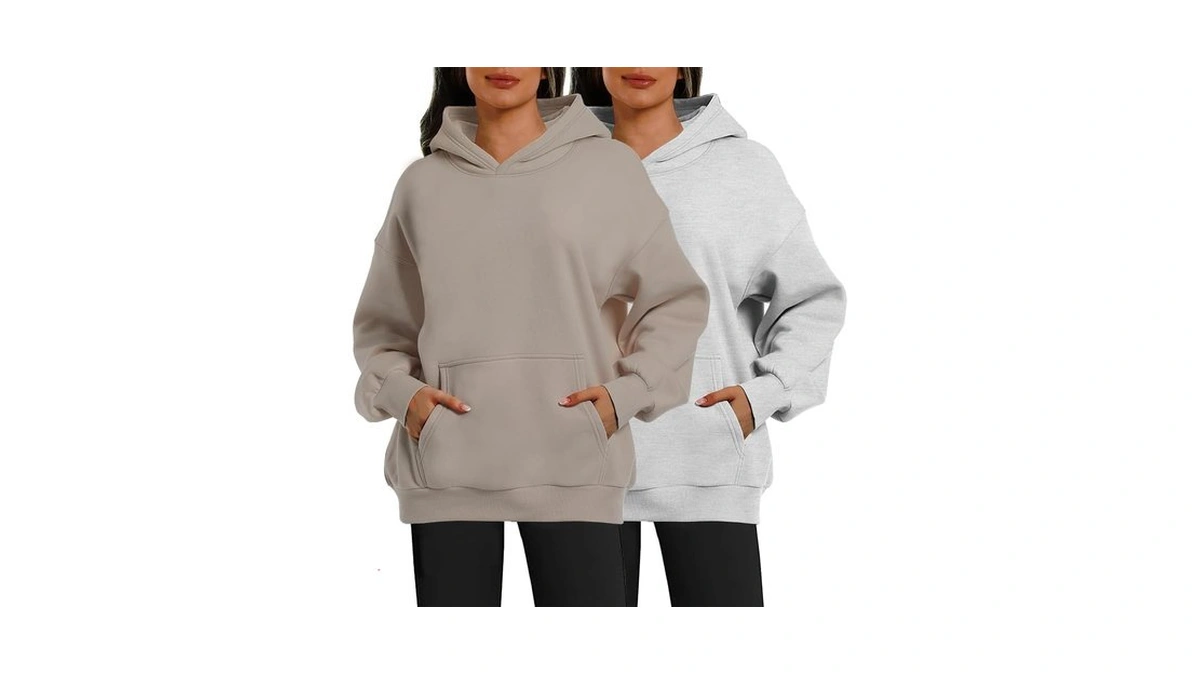 Xfifm 2 Pack Womens Oversized Hoodies Sweatshirts Fleece Hooded Pullover