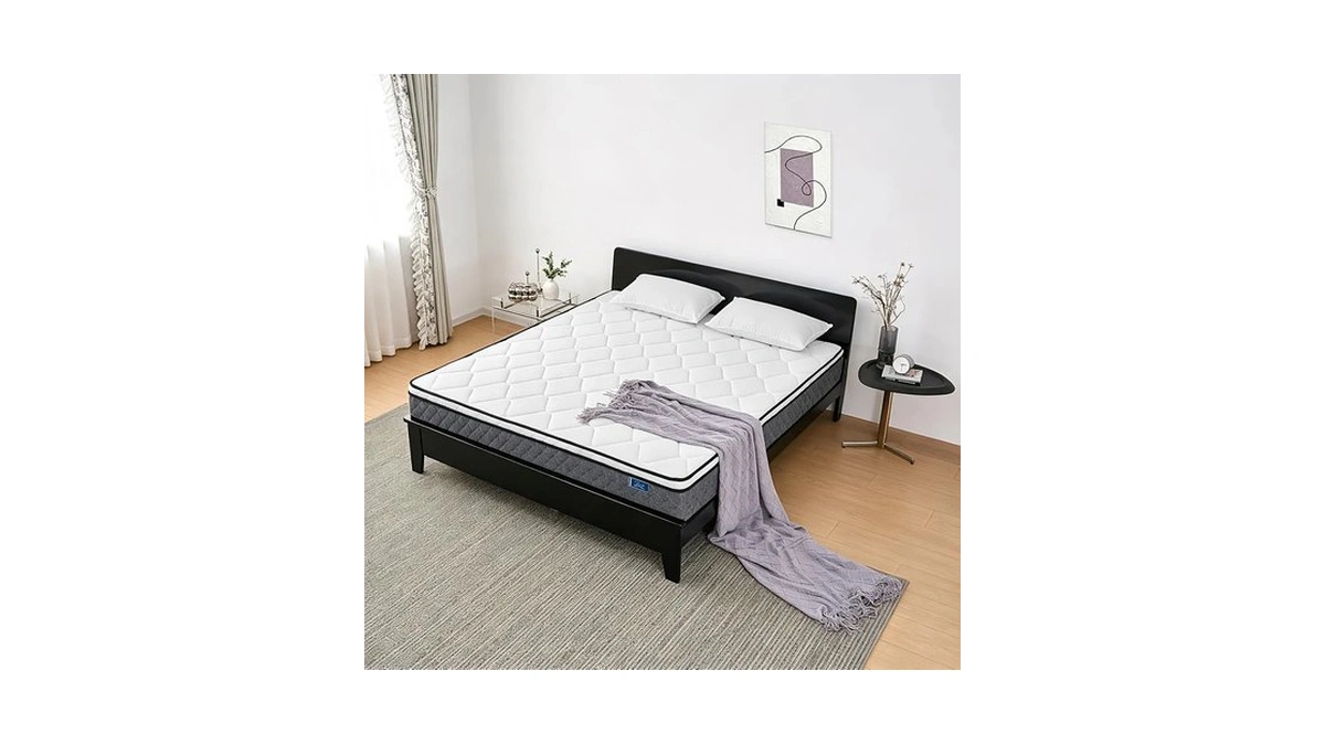 Bixazx Queen Mattress, 12 Inch Cooling Hybrid Queen Size Mattress