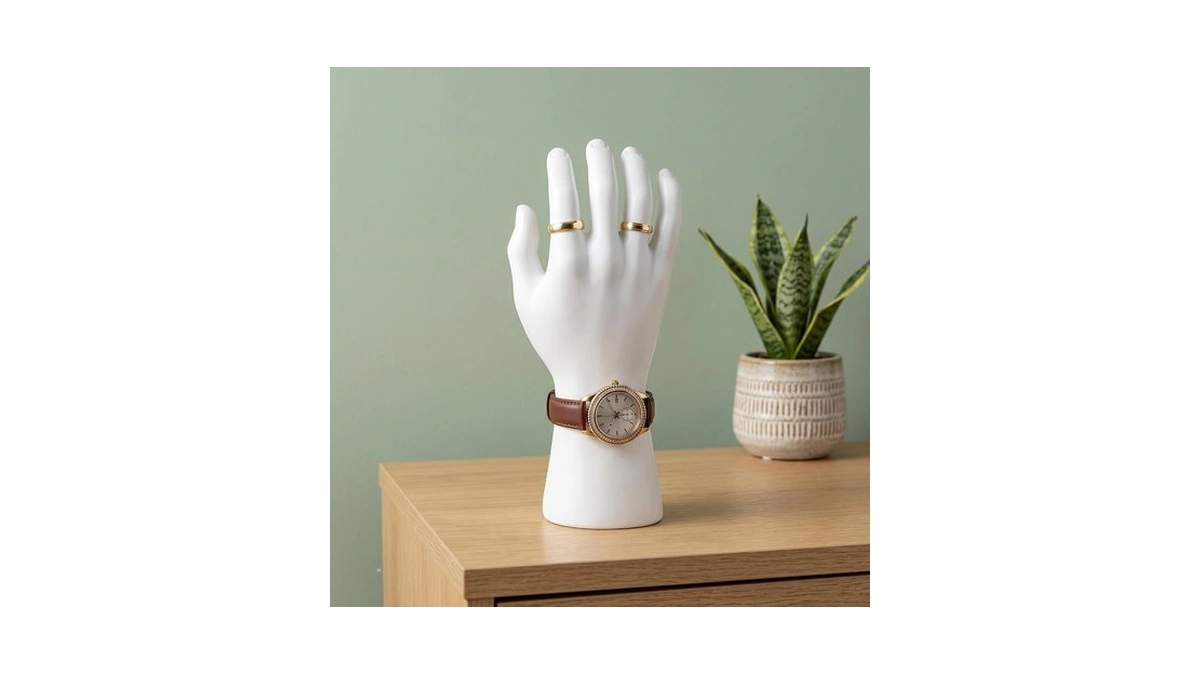 Dzrige Male Mannequin Hand Ring Display Holder Stand,white Jewelry Bracelet