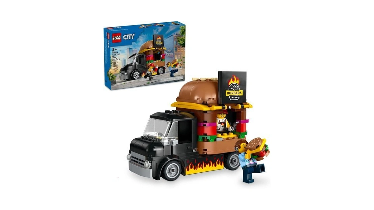 Lego City Burger Truck Toy Building Set, Fun Gift For