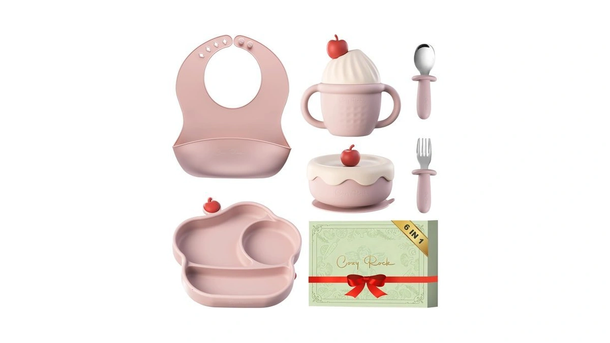 Cozy Rock Silicone Baby Feeding Set, Gelato Collection 6-piece Blw