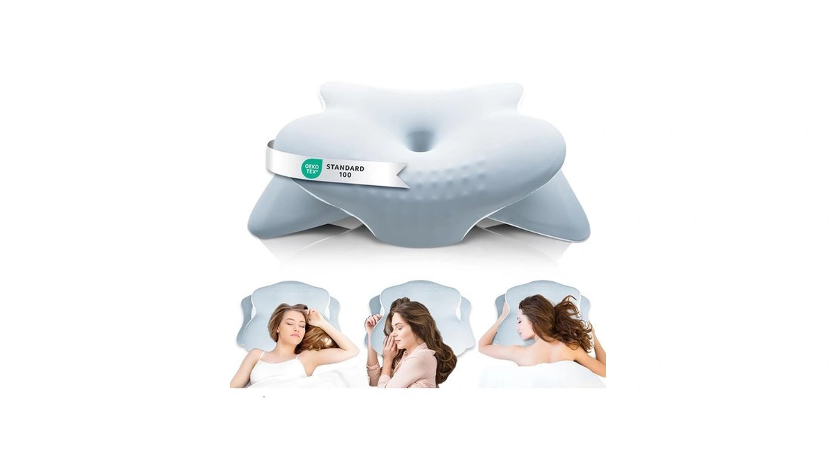 Cervical Neck Pillow For Sleeping - Ergonomically Designed Memory Foam