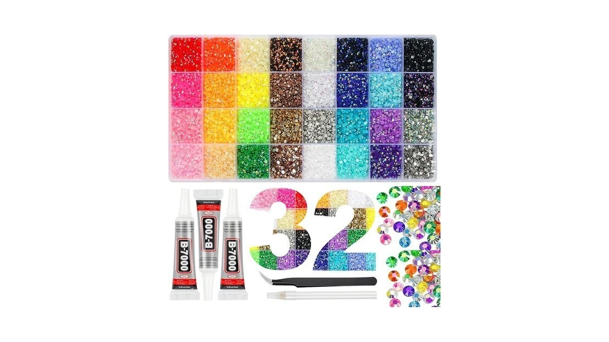 Bedazzling Kit 45000pcs 32 Colors 3mm Jelly Rhinestones For Diamond