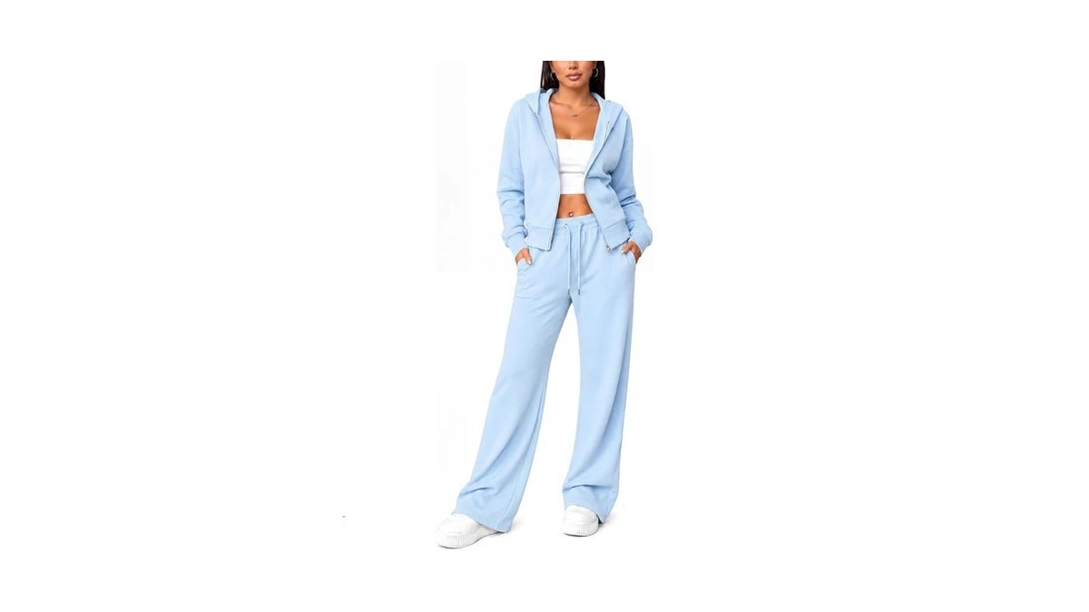 Dursrove Women Sweatsuits 2 Piece Outfit Zip Up Hoodie Set