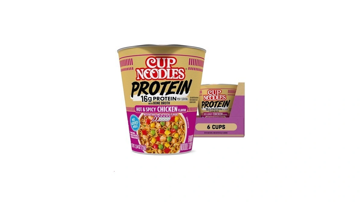Nissin Cup Noodles Protein Ramen, Chicken Flavor Spicy Ramen With