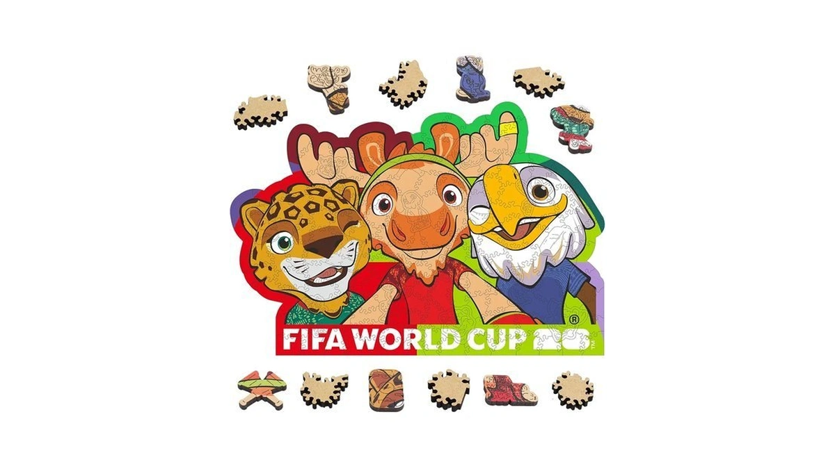 Fifa World Cup 2026 Wood Puzzle Collectible Mascots Selfie 150pcs