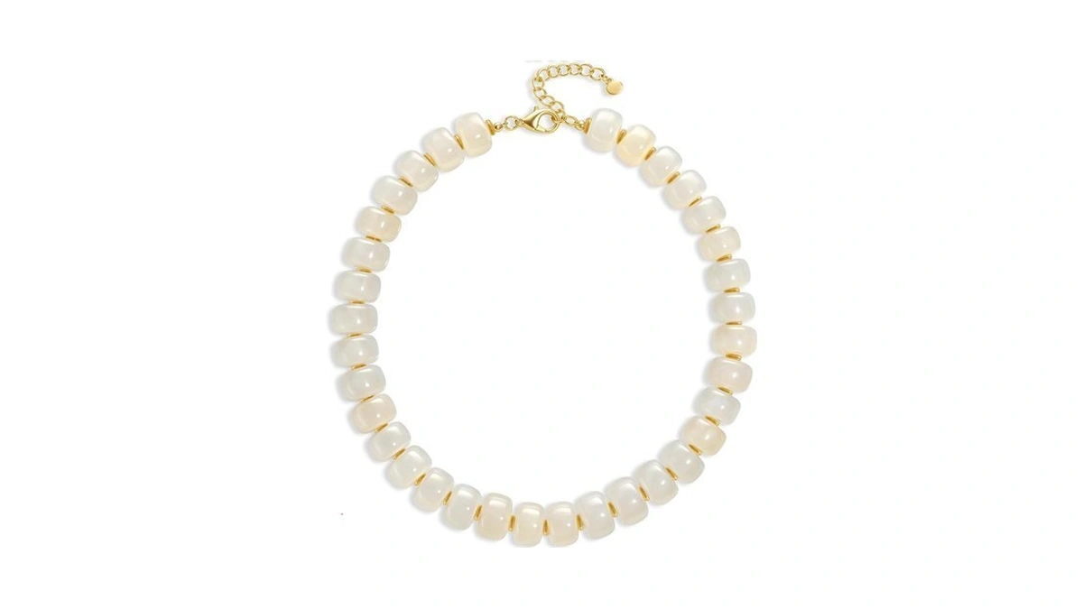 Keydash Chunky Beaded Necklace For Women, Statement Fashion Trendy, White