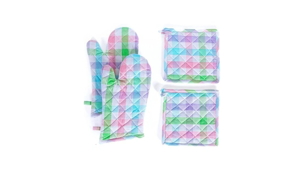 Native Fab 4 Piece Set - Gingham Check 2 Oven