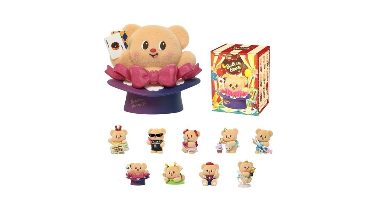 Funism Butterbear Blind Box Mini Figures, Cute Plush Collectible Toys