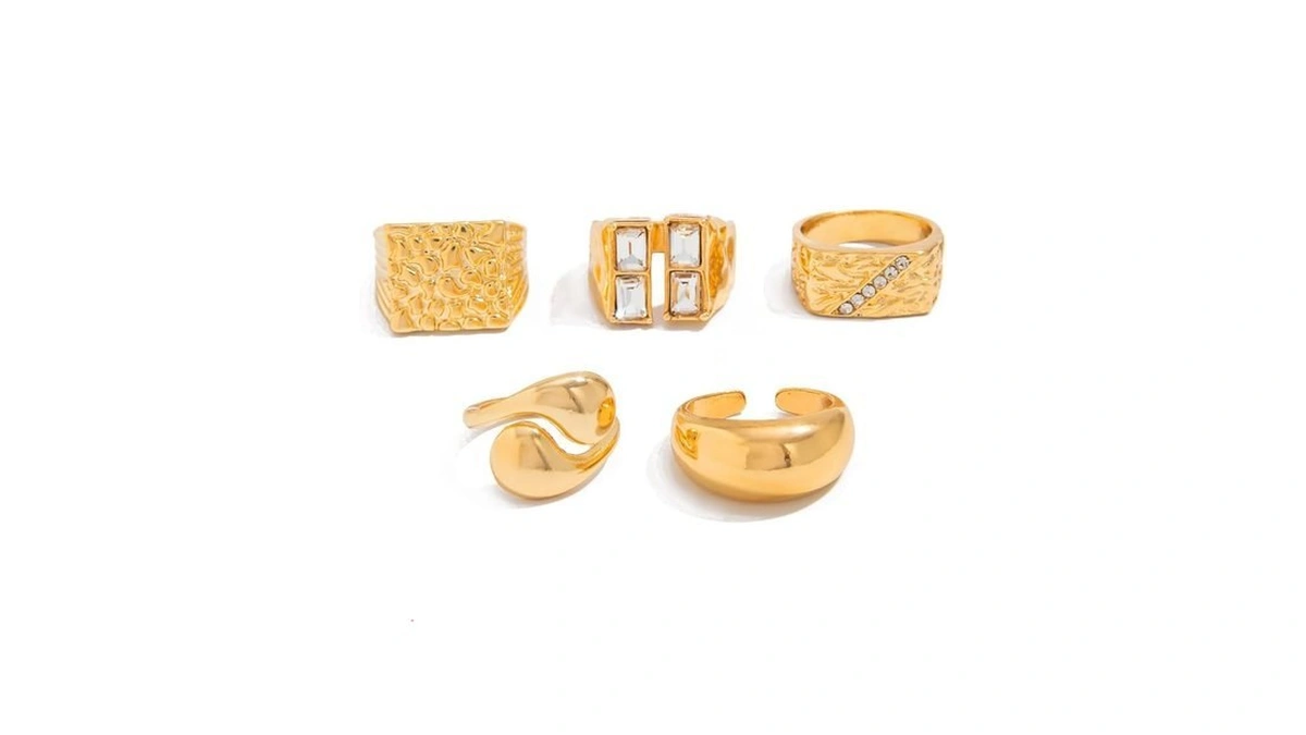 Onbrig Rings For Women Adjustable Chunky Rings Set Vintage Wide