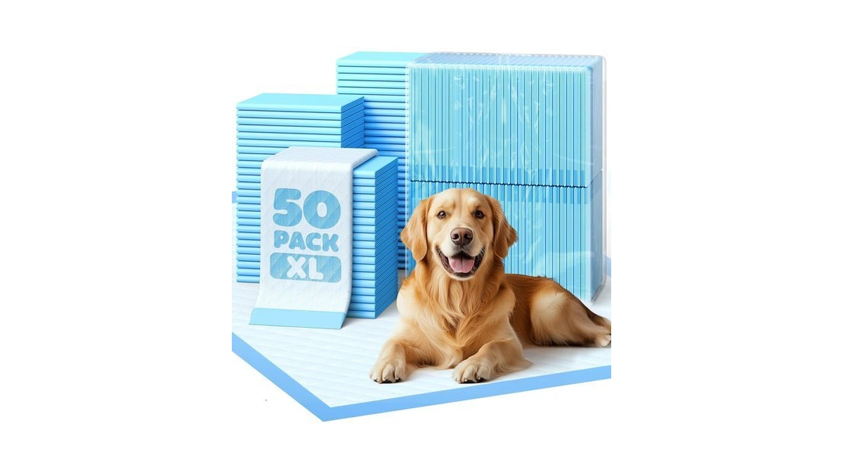 Powools Puppy Pads For Dogs, 34x28 In, 6-layer Leakproof, 50-pack