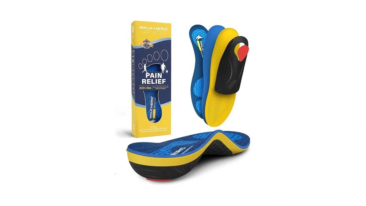 Walkhero Heavy Duty Plantar Fasciitis Insoles, 220+lbs Shoe Insoles