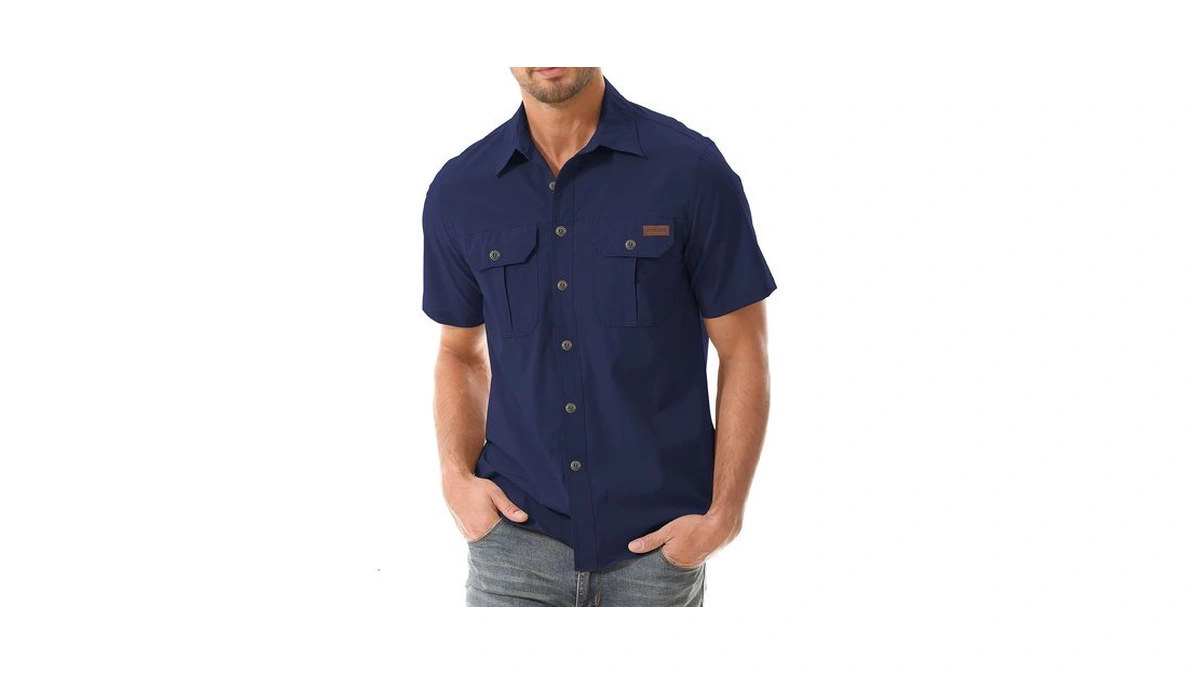 Zyvrenix Men's Short Sleeve Button Down Shirts With Pocket Deep