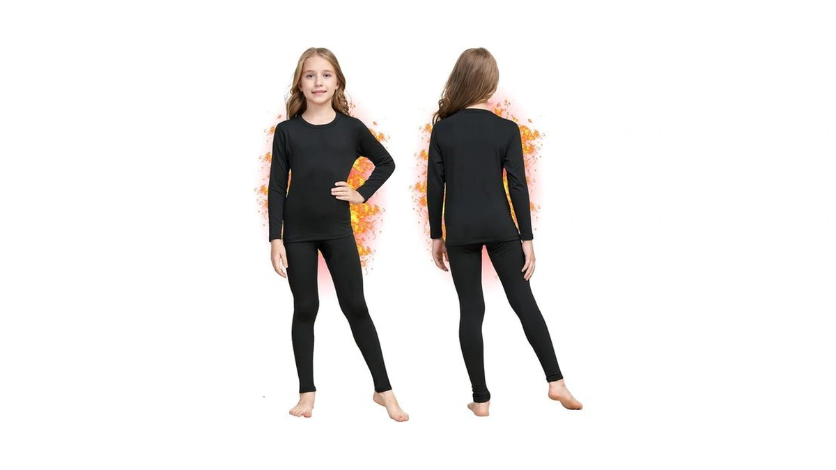 Herobiker Girls Ultra Soft Fleece Lined Thermal Underwear Kids Long