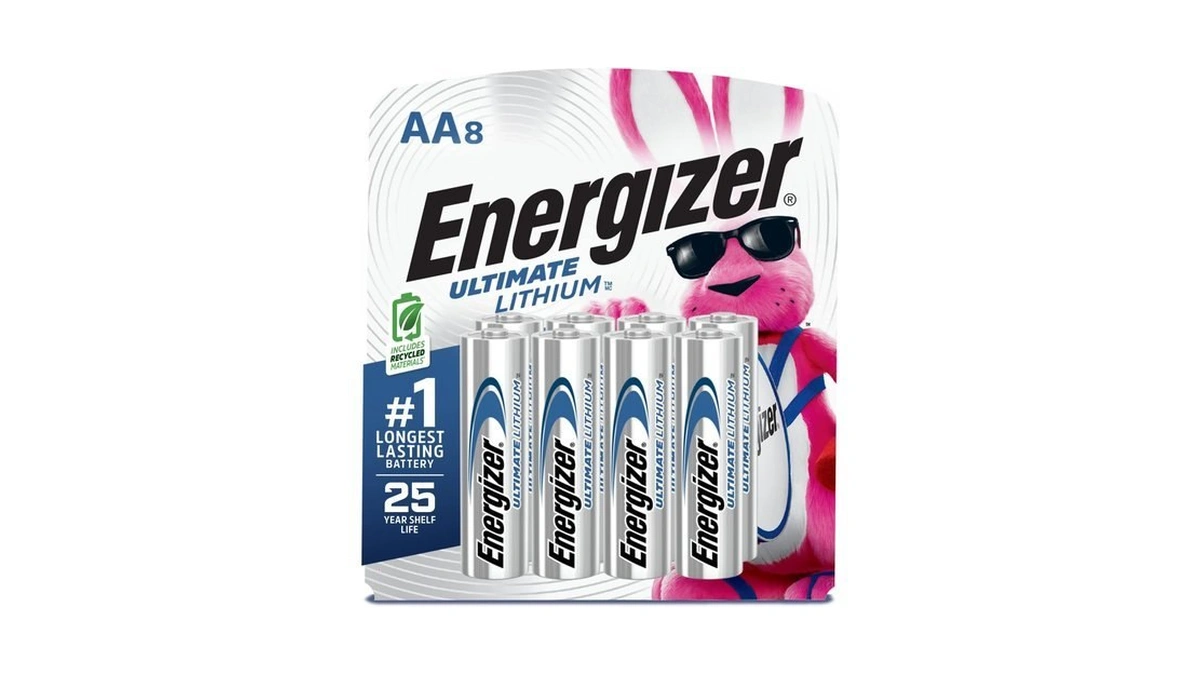 Energizer Ultimate Lithium Aa Batteries (8 Pack), 1.5v Lithium Double