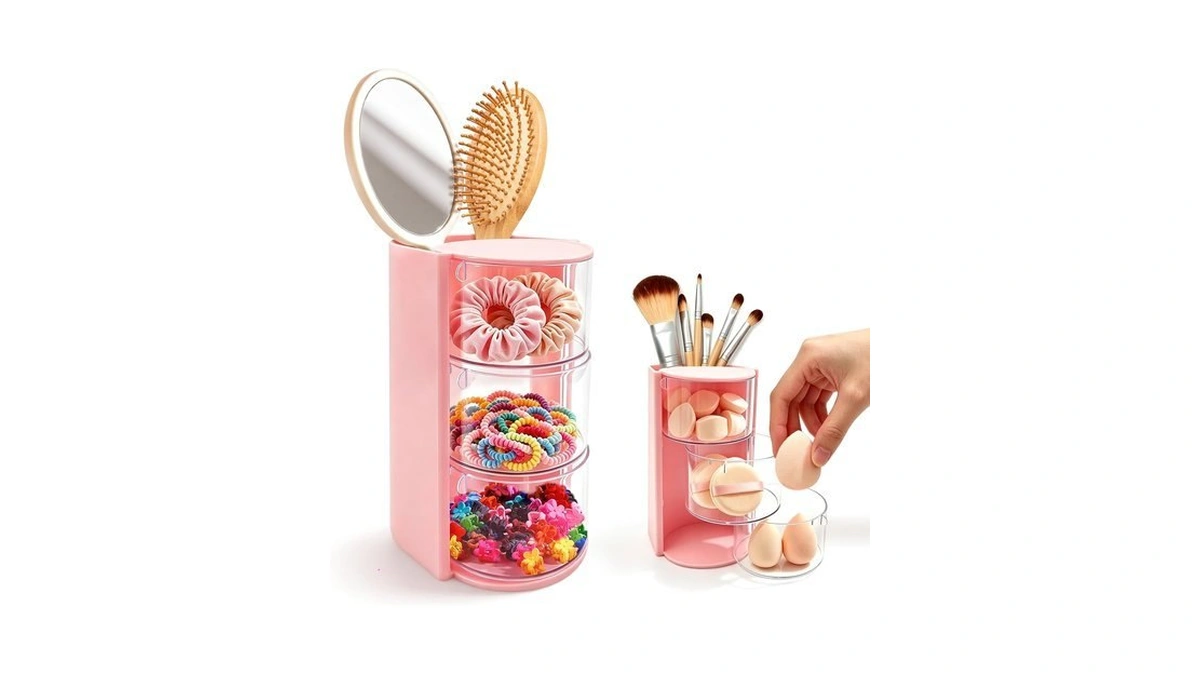 Pushy Hair Accessories Organizer With Hair Brush Holder