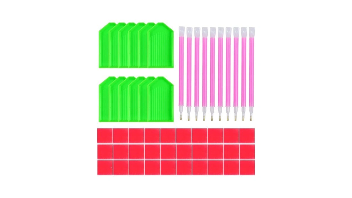 52pcs Diamond Art Painting Tools And Accessories Kits, With 12