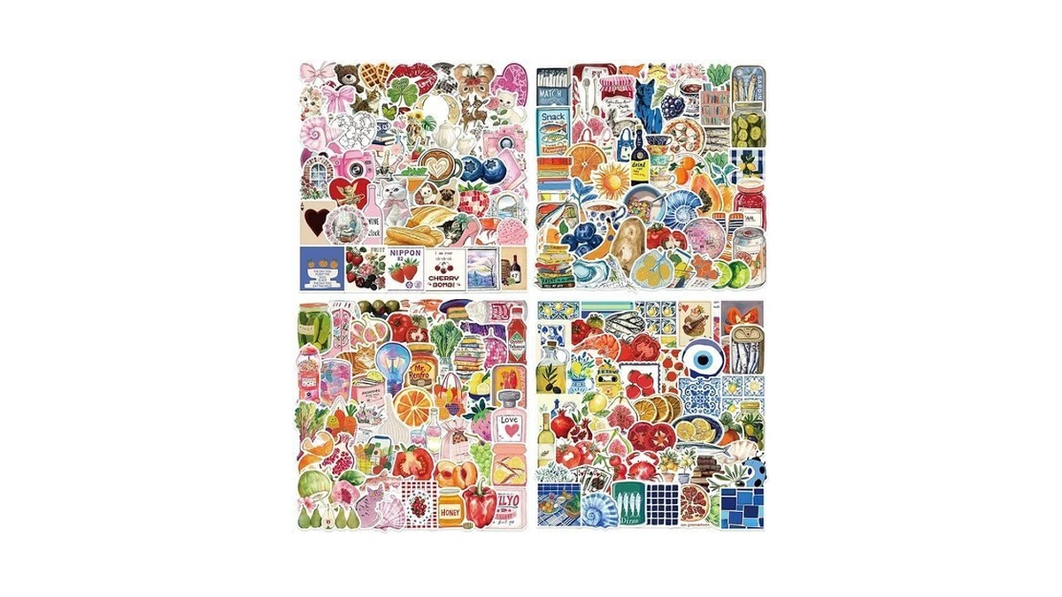 200pcs Vintage Aesthetic Stickers, Food Stickers, Coquette Sticker For Laptop,
