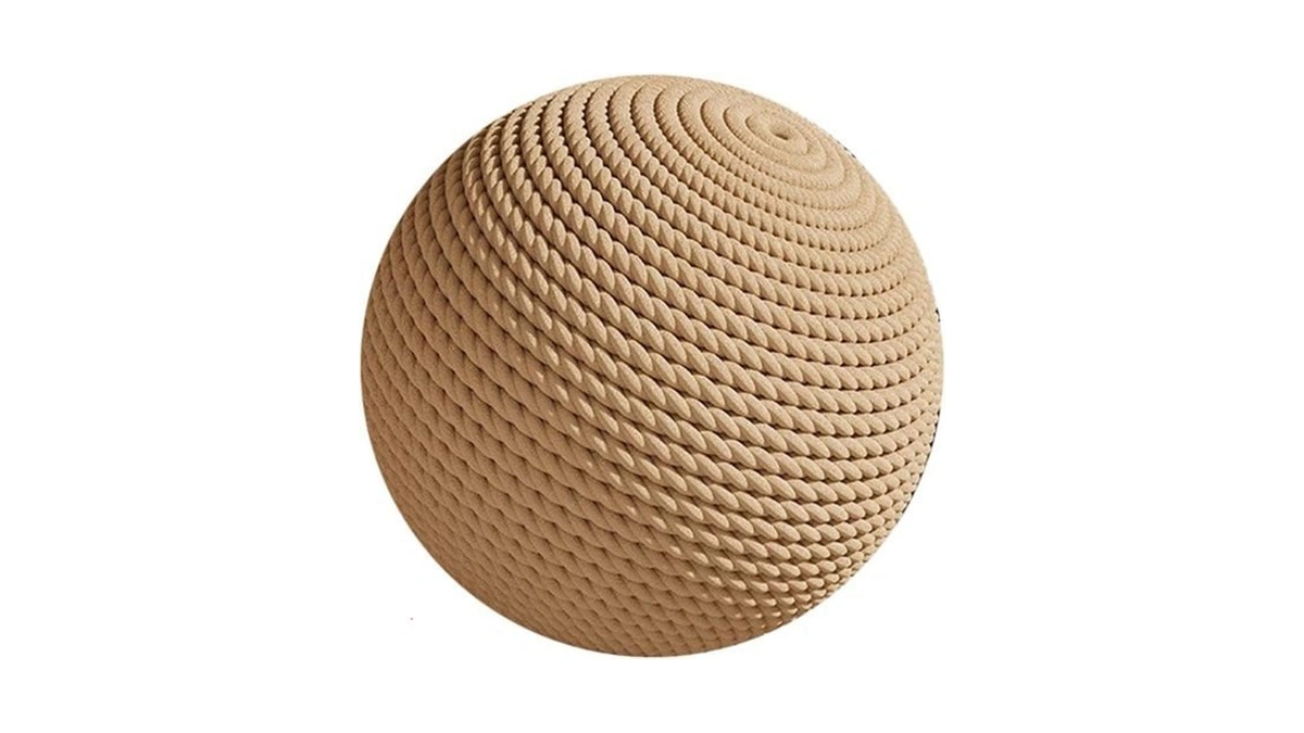 Interactive Rolling Cat Ball, 4 Inches Sisal Rope Material Teeth