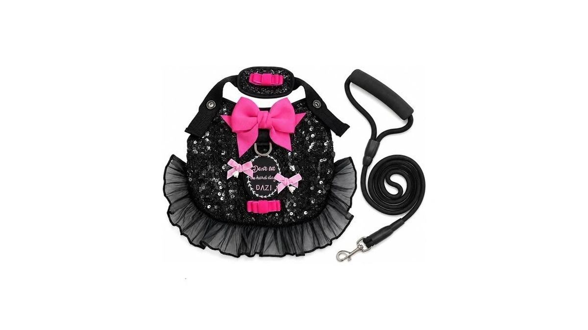 Amazon code: Mengmengda Sequin Dog Costume Harness Dr