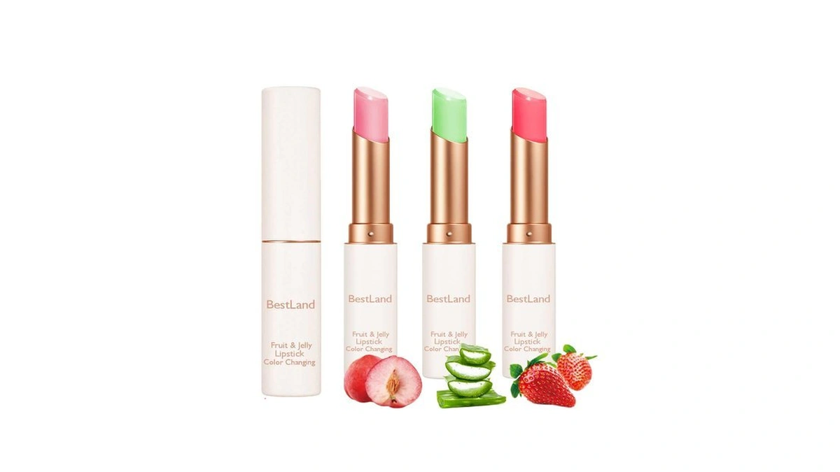 3 Pcs/set Strawberry, Peach & Aloe Jelly Lipstick Set, Color