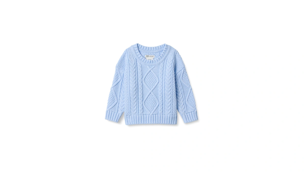 Amazon Essentials X Sofia Grainge Boys' Cotton Cable Design Crewneck