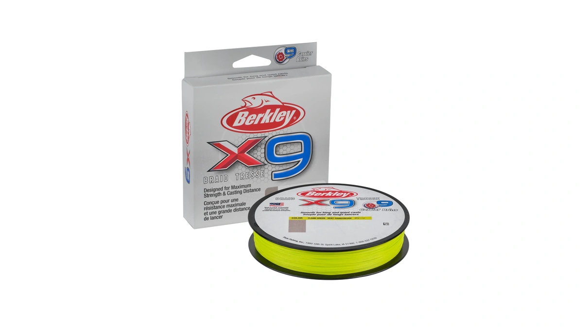 Berkley X9 Braided Fishing Line, 65lb Break Strength, 328 Yd,